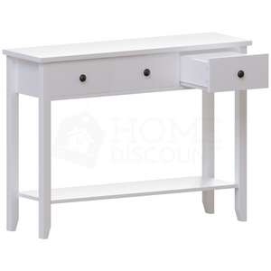 Windsor 3-Drawer Console Table - White
