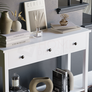Windsor 3-Drawer Console Table - White