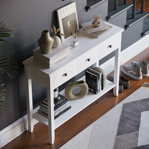 Windsor 3-Drawer Console Table - White