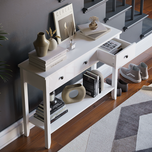 Windsor 3-Drawer Console Table - White