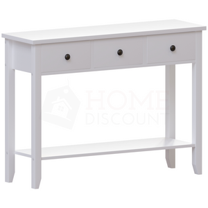 Windsor 3-Drawer Console Table - White