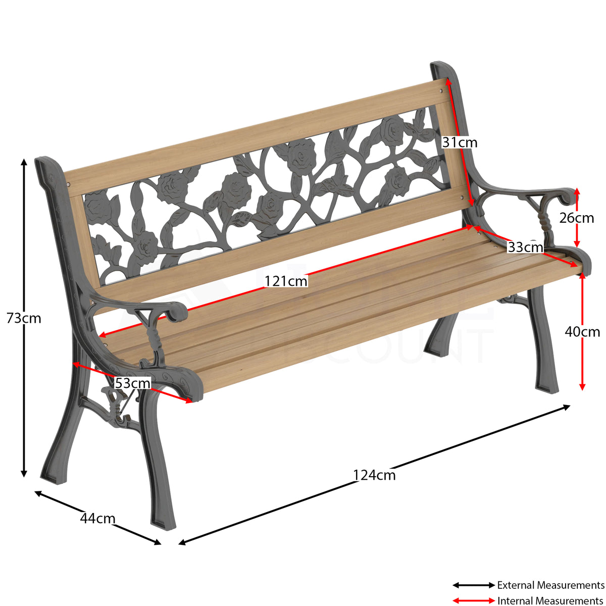 Garden Bench - Rose Style
