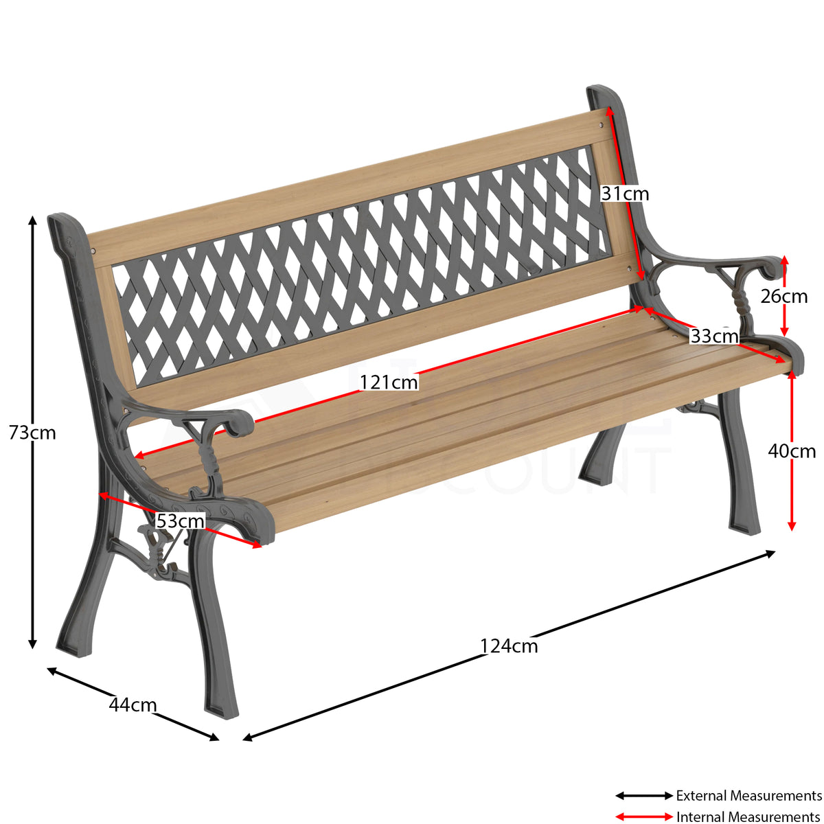 Garden Bench - Cross Style