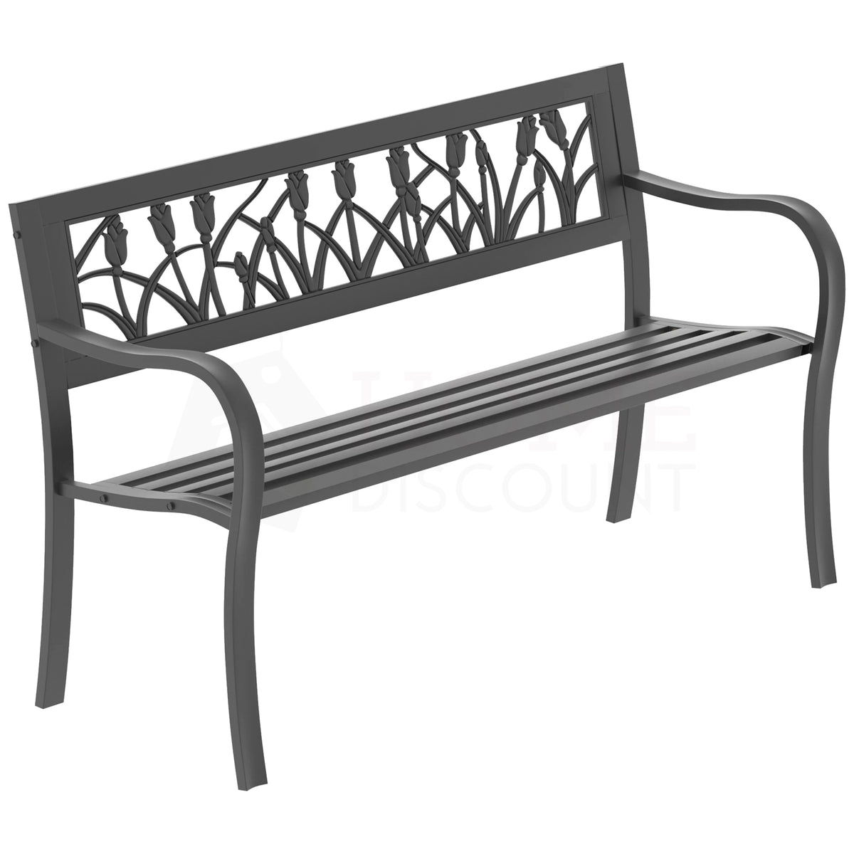 Steel Garden Bench - Tulip