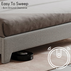 Victoria Double Linen Bed, Light Grey UKFR
