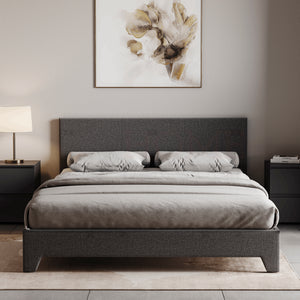 Victoria King Size Linen Bed, Dark Grey UKFR