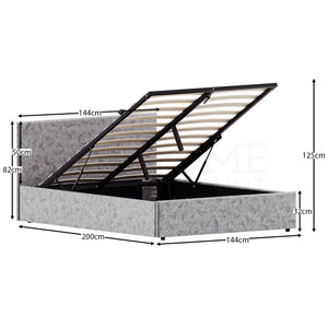 Veronica Double Velvet Ottoman Bed, Silver UKFR