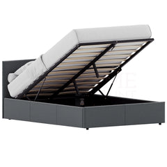Veronica Double Linen Ottoman Bed, Light Grey