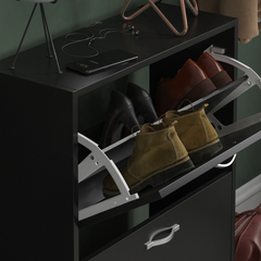 2 Drawer Shoe Cabinet, Black