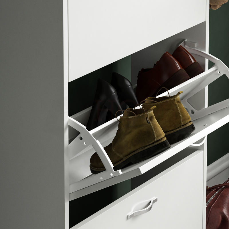 3 Drawer Shoe Cabinet, White