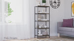Brooklyn 5-Tier Bookcase - Dark Wood
