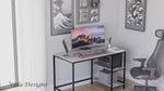 Brooklyn Desk with 2 Shelves - Grey