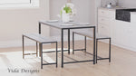 Brooklyn 4-Seater Dining Set - Grey