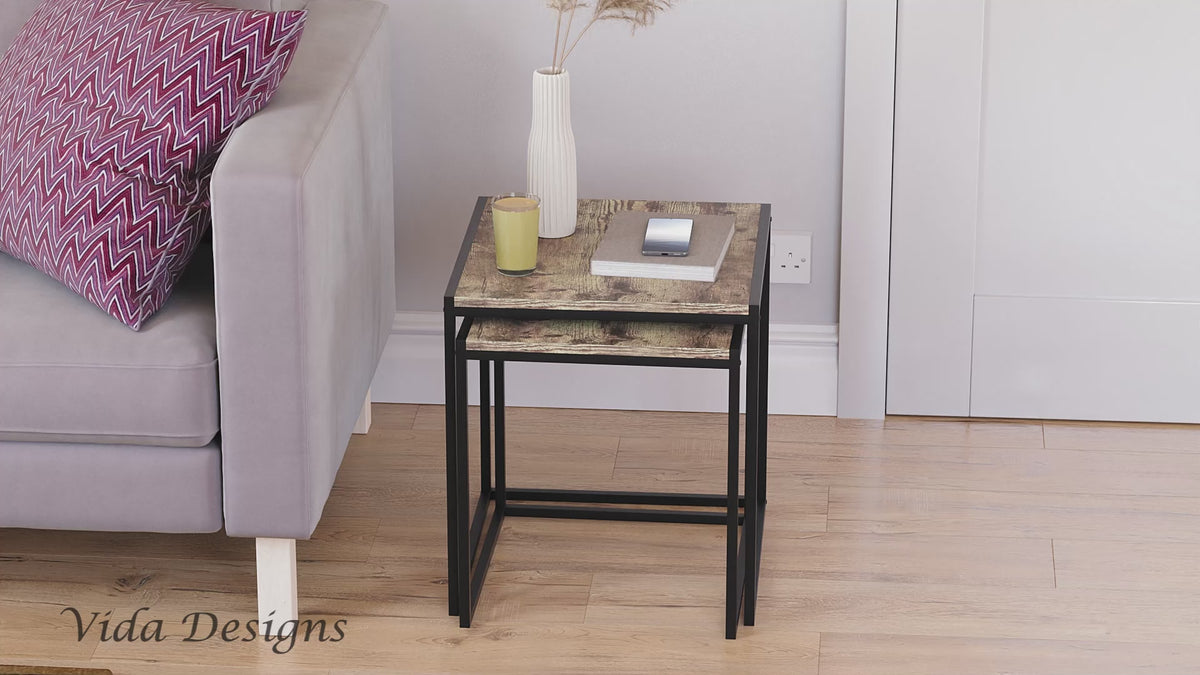 Brooklyn Nest of 2 Tables - Dark Wood