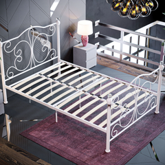 Chicago Small Double Metal Bed, White