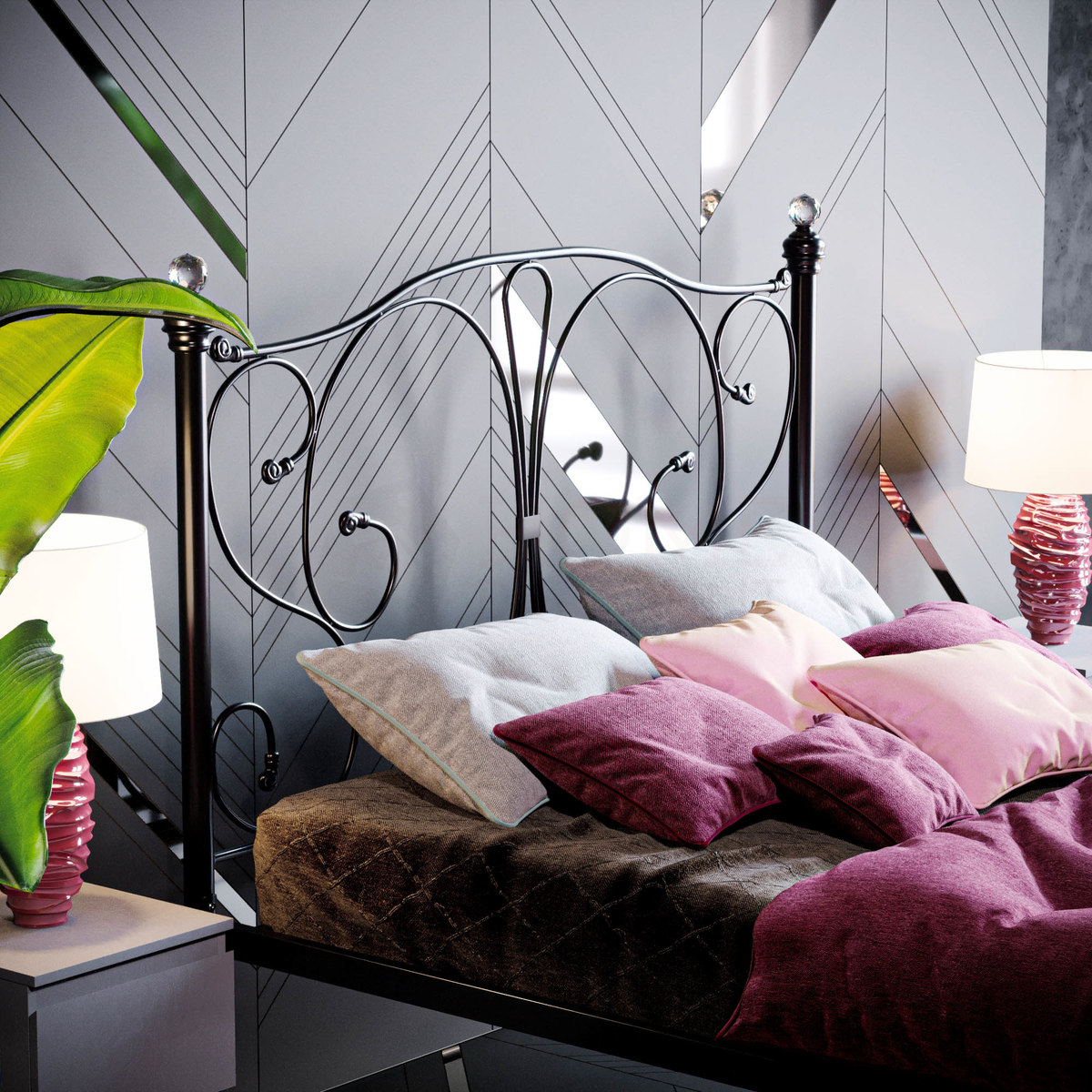 Barcelona Small Double Metal Bed - Black