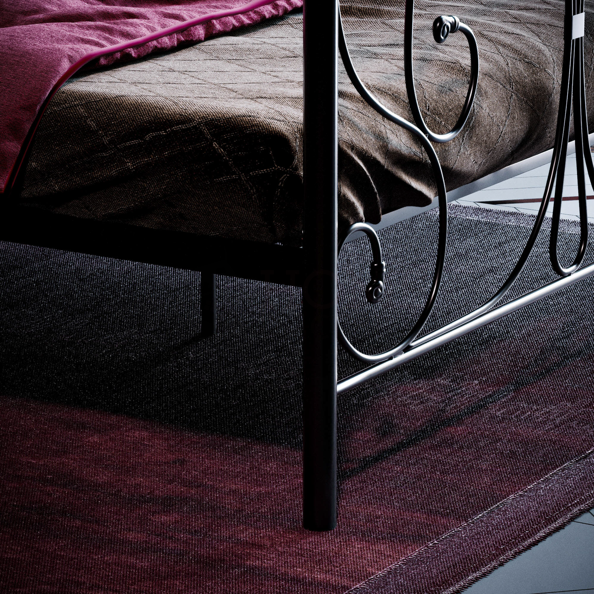 Barcelona Small Double Metal Bed - Black