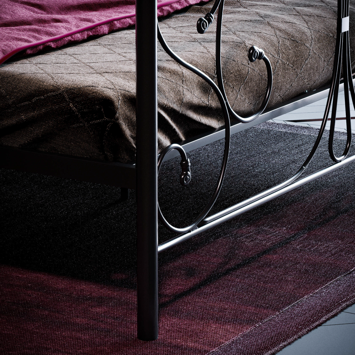 Barcelona King Size Metal Bed - Black