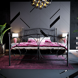 Barcelona King Size Metal Bed - Black