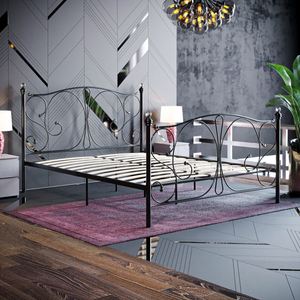 Barcelona King Size Metal Bed - Black