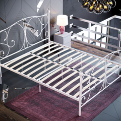 Barcelona King Size Metal Bed, White