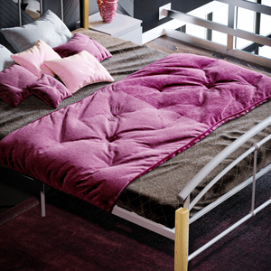 Venice King Size Metal & Wood Bed, Silver
