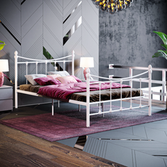 Paris Small Double Metal Bed, White