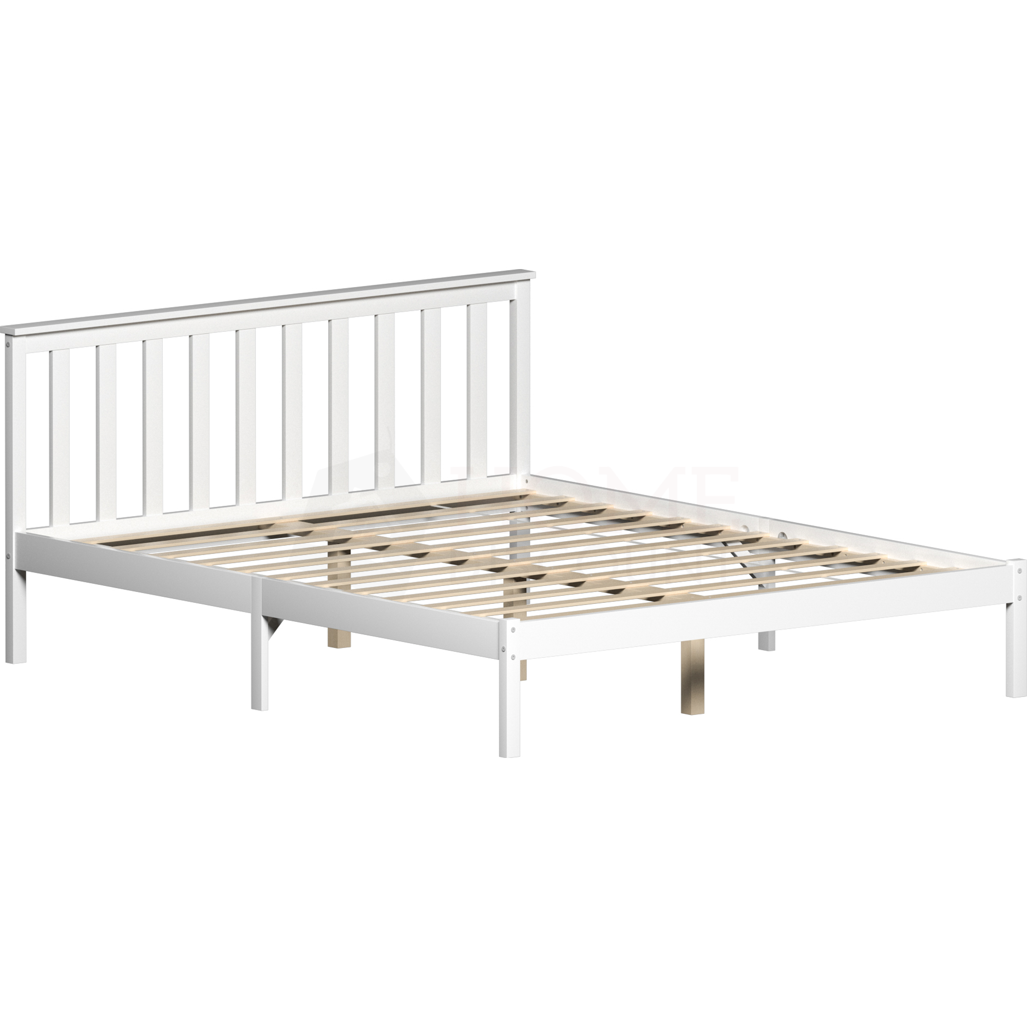 Milan King Size Wooden Bed Low Foot White Home Discount Ltd