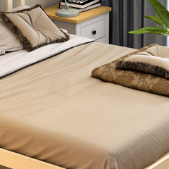 Milan King Size Wooden Bed, Low Foot, Pine