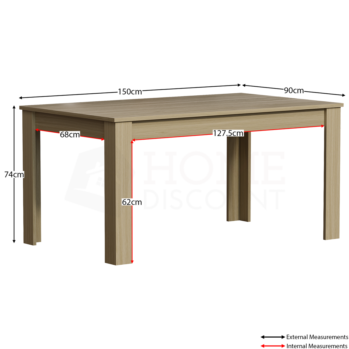 Medina 6-Seater Dining Table - Oak
