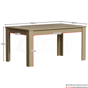 Medina 6-Seater Dining Table - Oak
