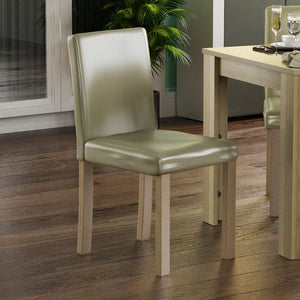 Canterbury Set Of 2 PU Dining Chairs - Cream & Oak