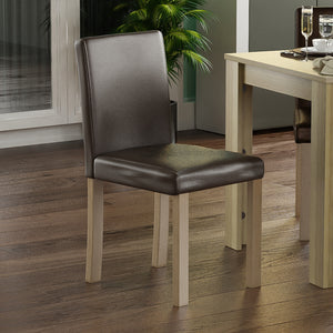 Canterbury Set Of 2 PU Dining Chairs - Brown & Oak