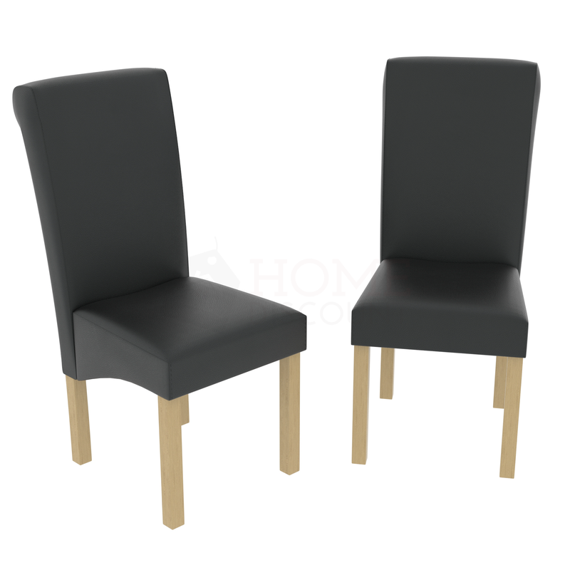 Clifton Set Of 2 PU Dining Chairs, Black