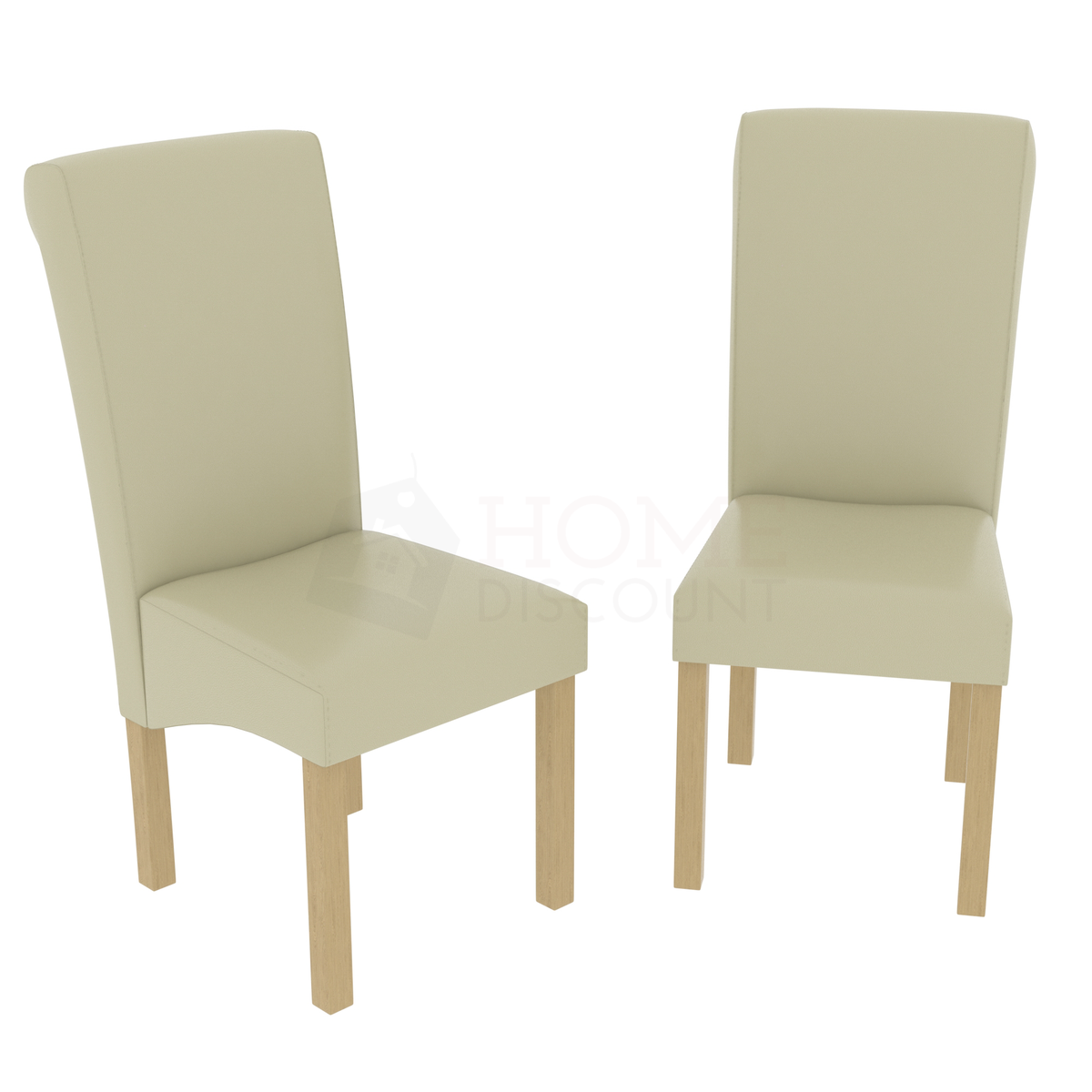 Clifton Set Of 2 PU Dining Chairs - Cream