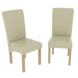 Clifton Set Of 2 PU Dining Chairs - Cream