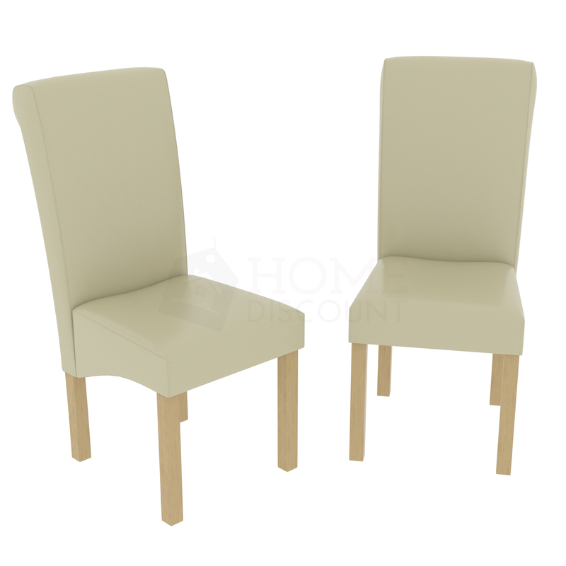 Clifton Set Of 2 PU Dining Chairs, Cream