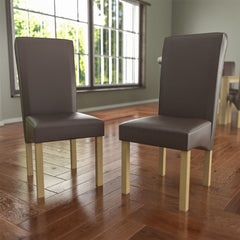 Clifton Set Of 2 PU Dining Chairs, Brown