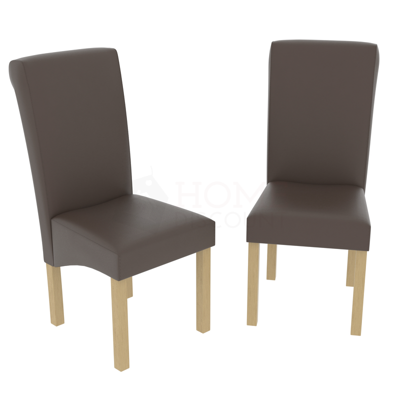Clifton Set Of 2 PU Dining Chairs, Brown