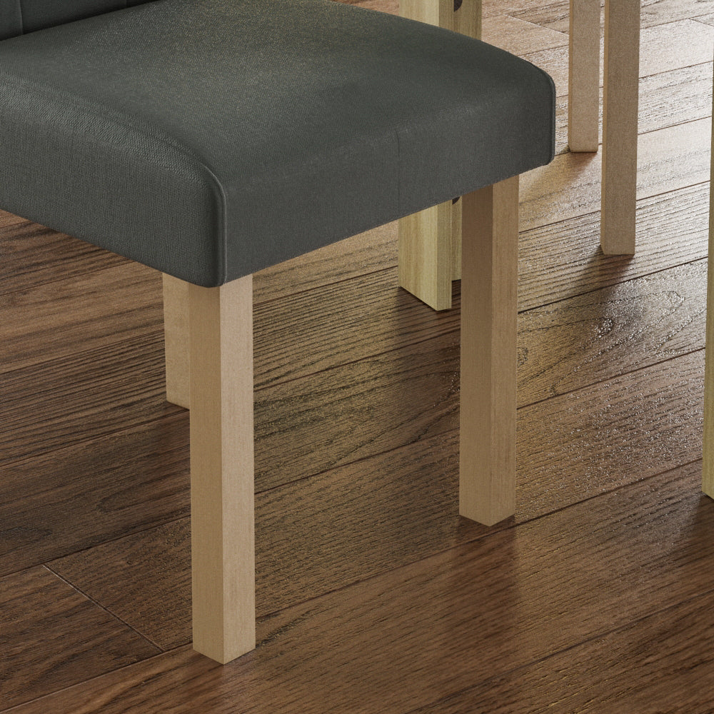 Horton Set Of 2 Fabric Dining Chairs - Grey & Oak