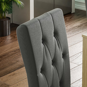 Horton Set Of 2 Fabric Dining Chairs - Grey & Oak