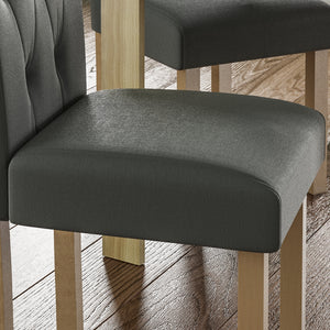 Horton Set Of 2 Fabric Dining Chairs - Grey & Oak