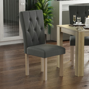 Horton Set Of 2 Fabric Dining Chairs - Grey & Oak