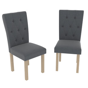 Horton Set Of 2 Fabric Dining Chairs - Grey & Oak