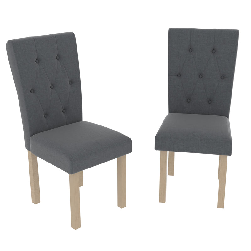 Horton Set Of 2 Fabric Dining Chairs, Grey & Oak