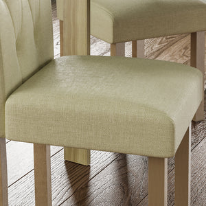 Horton Set Of 2 Fabric Dining Chairs - Cream & Oak