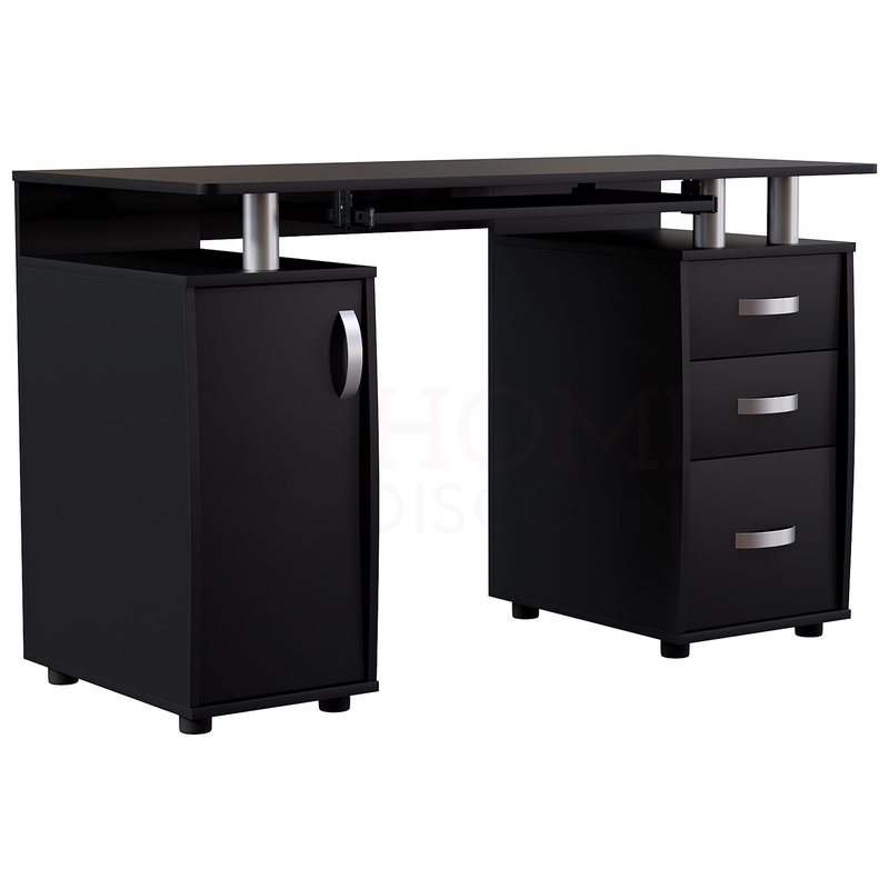 Otley 3 Drawer Computer Desk, Black