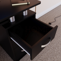 Otley 3 Drawer Computer Desk, Black