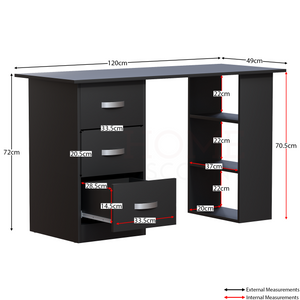 Mason 3-Drawer Computer Desk, Black
