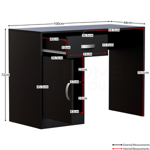 Hudson 1-Drawer 1-Door Computer Desk, Black